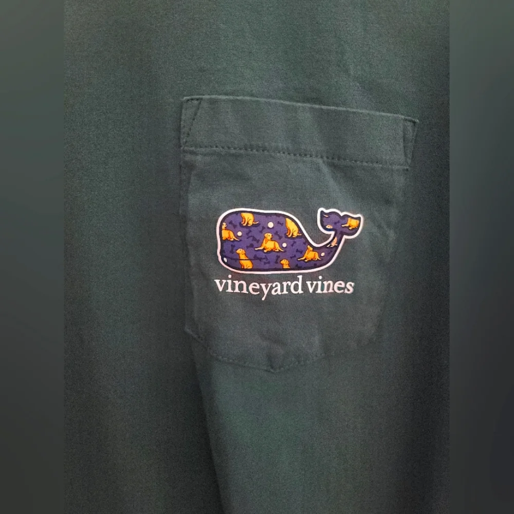 Yellow Lab Vineyard Vines mens long sleeve green shirt size XL - Picture 8 of 8